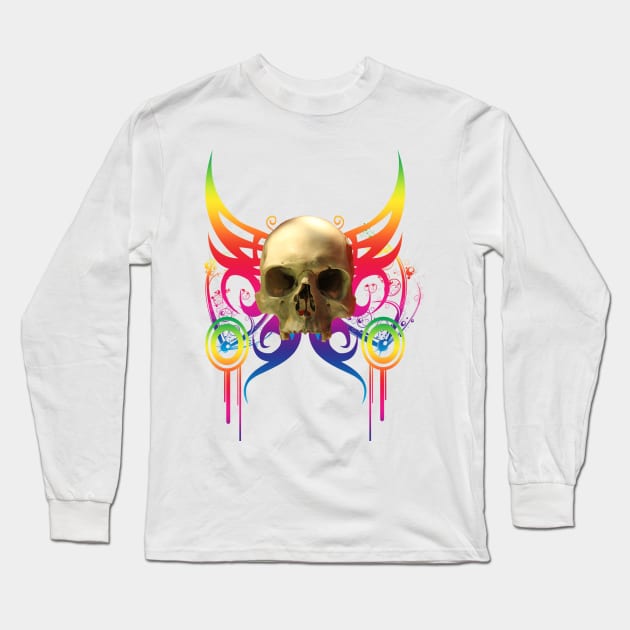 Vampire Skull Long Sleeve T-Shirt by icarusismartdesigns